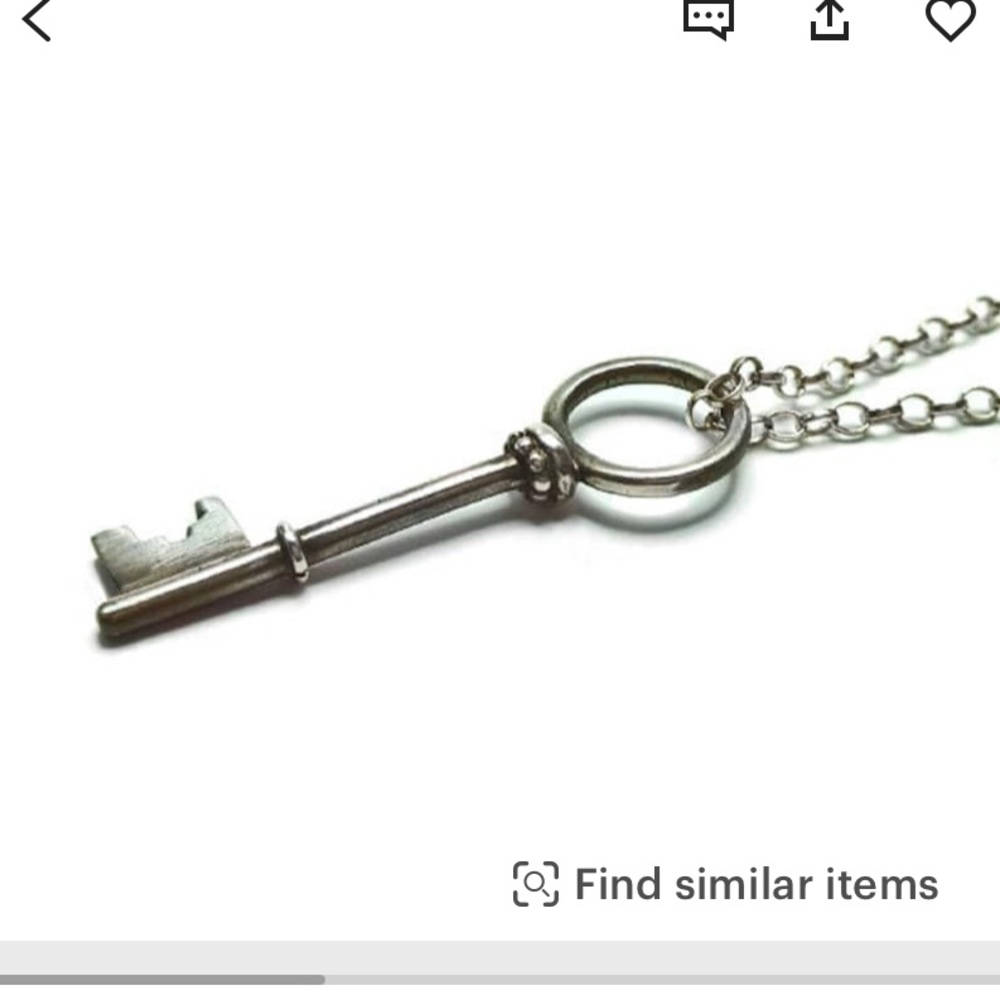 Sterling Silver Key Pendant Necklace